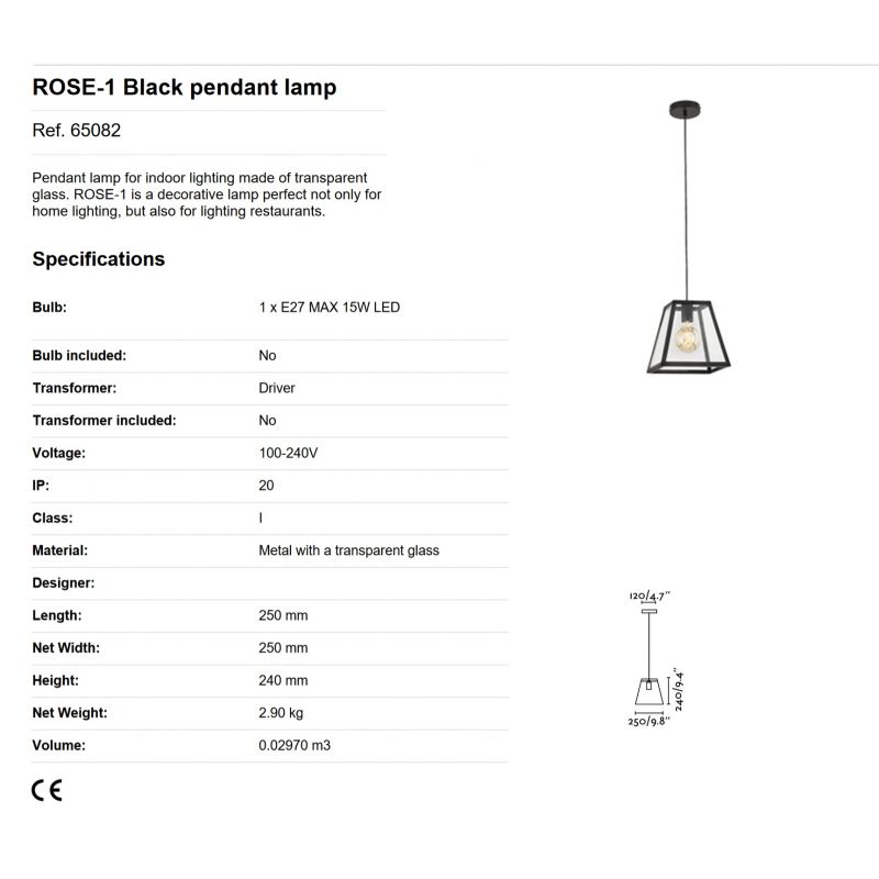 Lustra / Pendul design decorativ industrial ROSE-1