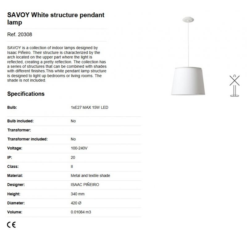 Lustra / Pendul modern design elegant ø42cm SAVOY alb