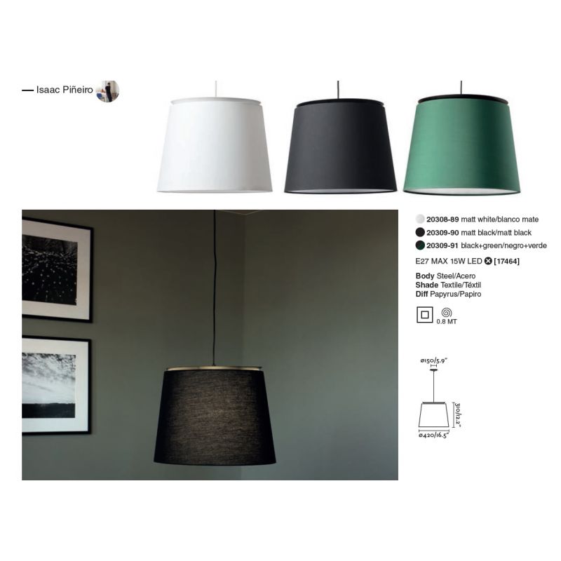 Lustra / Pendul modern design elegant ø42cm SAVOY negru/verde
