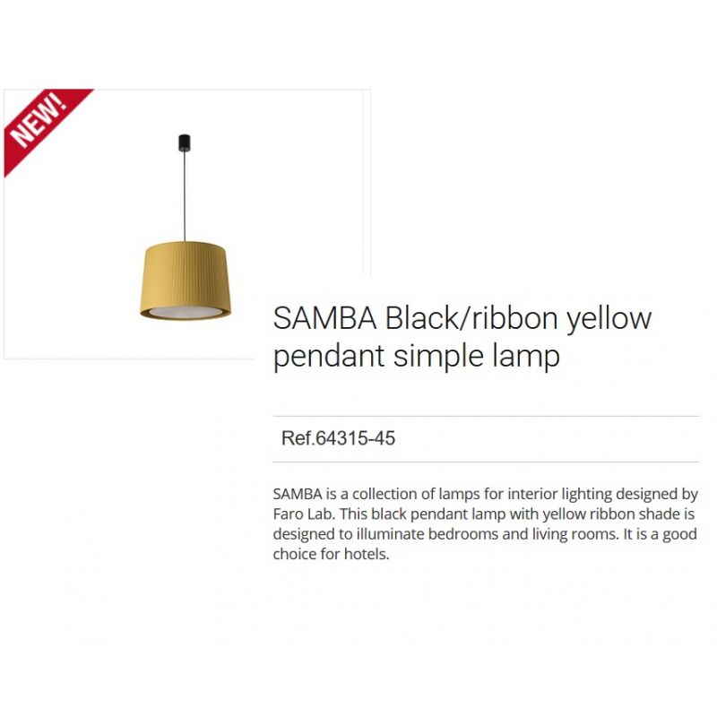 Lustra / Pendul modern design elegant SAMBA ø40cm galben