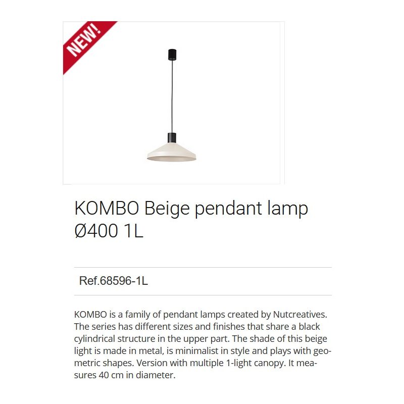 Lustra / Pendul modern design minimalist KOMBO bej Ø40cm
