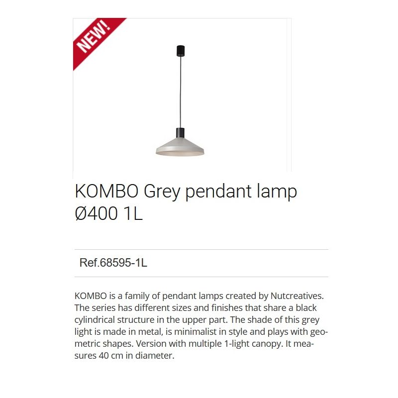 Lustra / Pendul modern design minimalist KOMBO gri Ø40cm