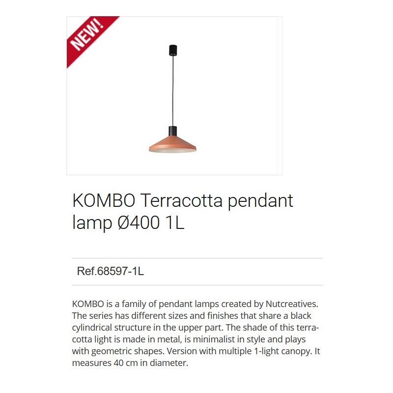 Lustra / Pendul modern design minimalist KOMBO Terracotta Ø40cm