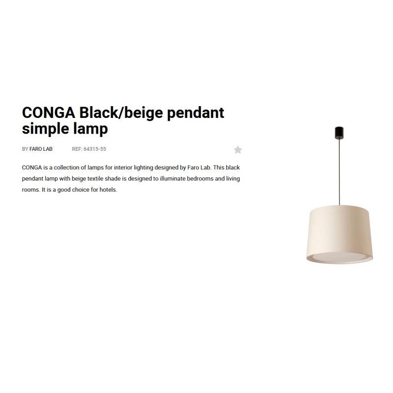 Lustra pendul moderna design elegant CONGA simple negru/bej