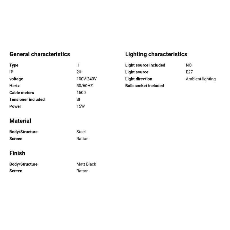 Lustra / Pendul suspendat design natural din ratan COSTAS 100cm