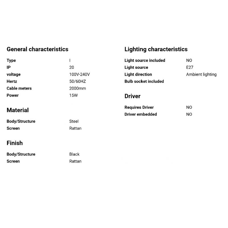 Lustra / Pendul suspendat design natural din ratan HAKA 30cm