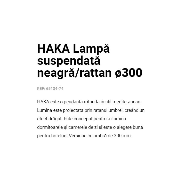 Lustra / Pendul suspendat design natural din ratan HAKA 30cm