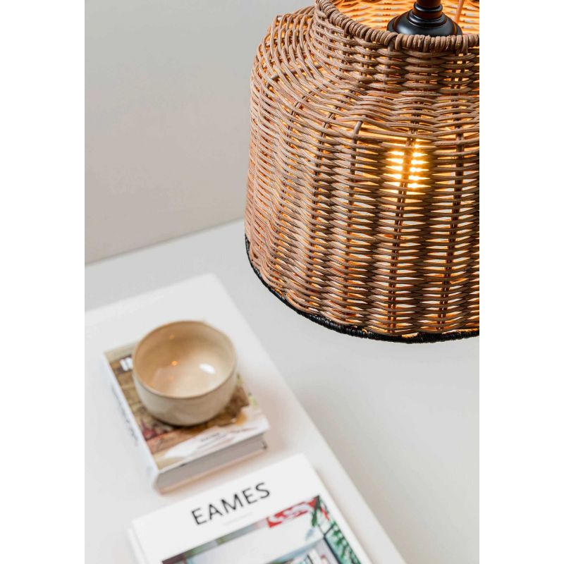 Lustra / Pendul suspendat design natural din ratan SAIPAN 22,5cm