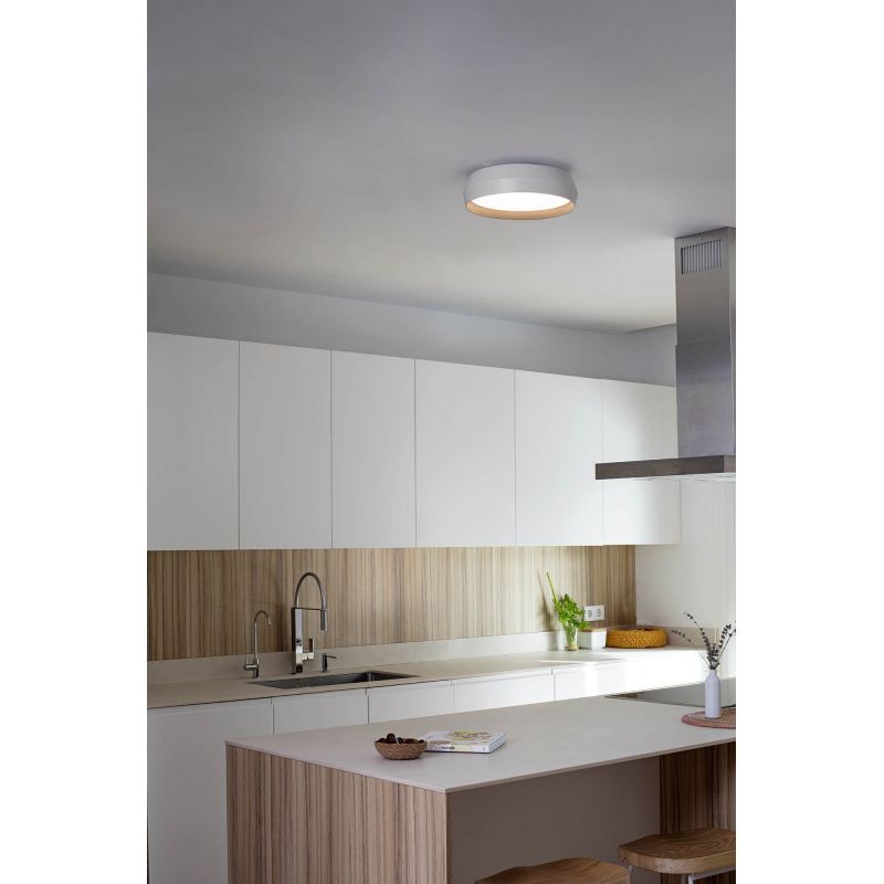 Lustra / Plafoniera LED design modern slim SHOKU Ø35cm alb/negru