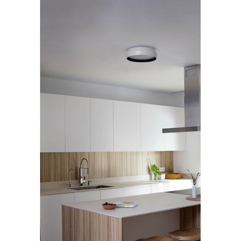 Lustra / Plafoniera LED design modern slim SHOKU Ø35cm alb/negru
