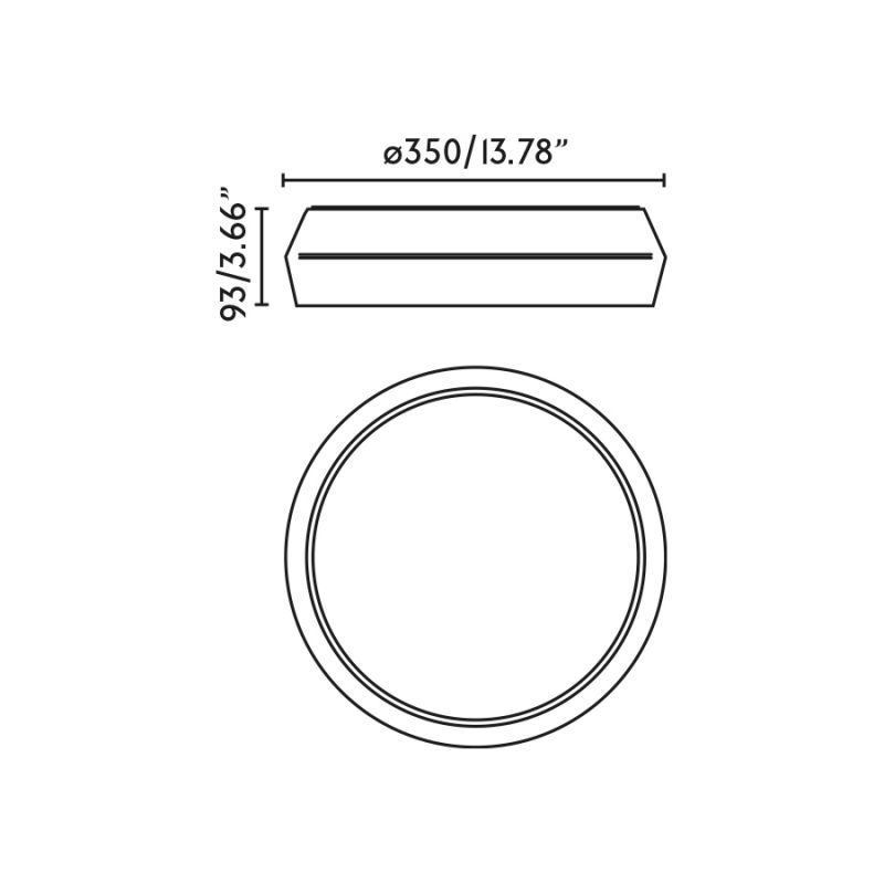Lustra / Plafoniera LED design modern slim SHOKU Ø35cm gri