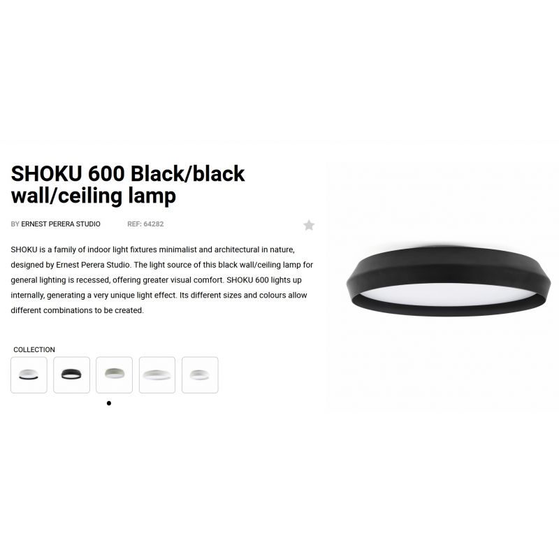Lustra / Plafoniera LED design modern slim SHOKU Ø60cm negru