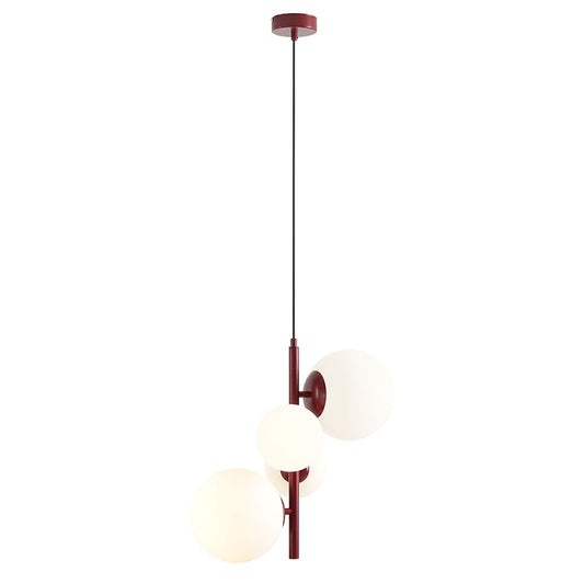 Lustra rosie/alba din sticla cu 4 becuri Bloom Aldex