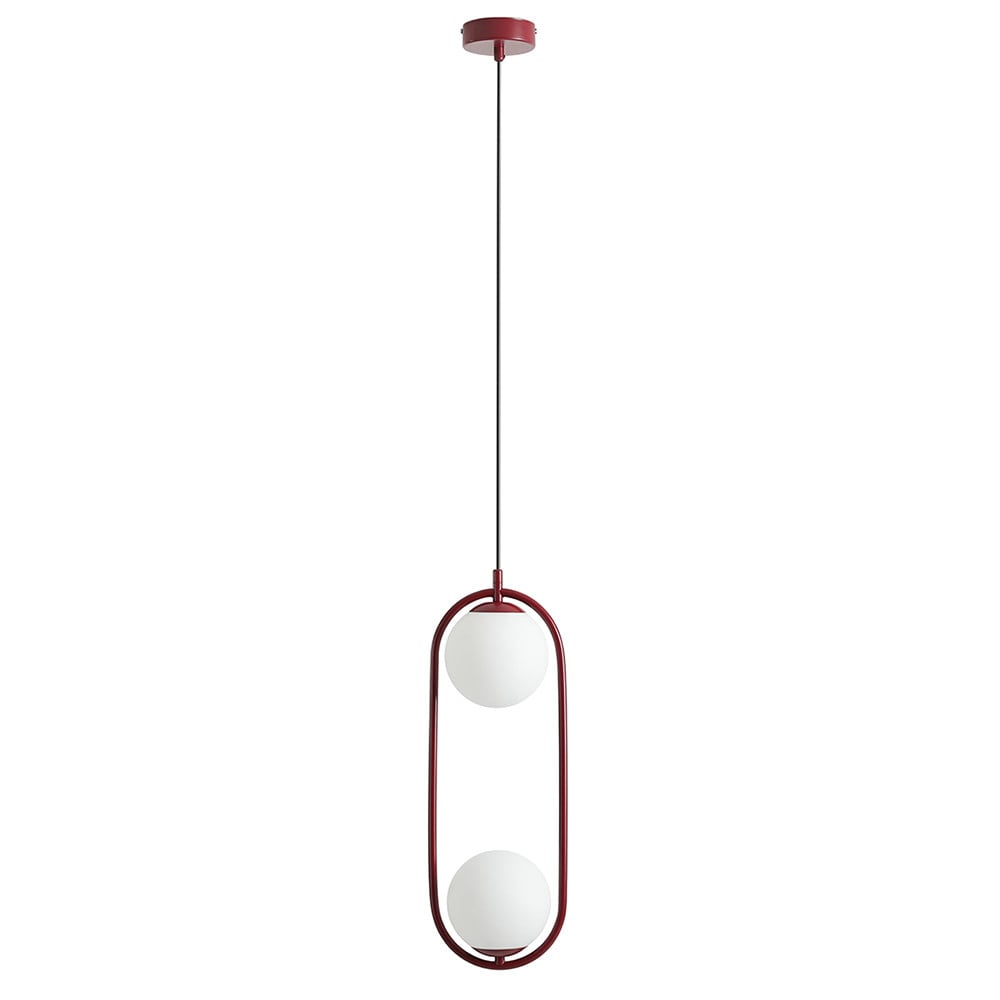 Lustra rosie din metal cu 2 becuri Riva Aldex