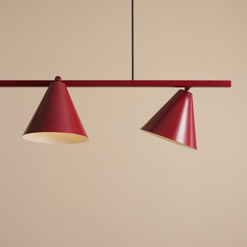Lustra rosie din metal cu 4 becuri Form Aldex