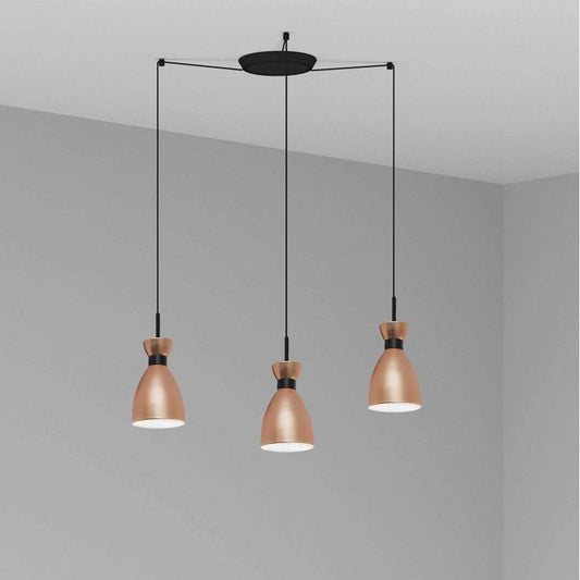 Lustra suspendata cu 3 pendule RETRO cupru