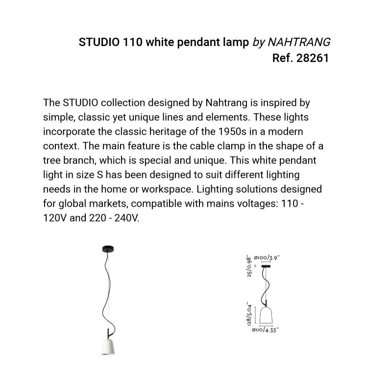 Lustra suspendata design modern Studio 110 alb