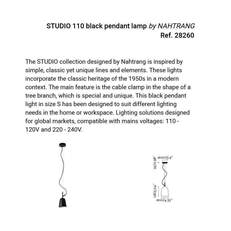 Lustra suspendata design modern Studio 110 negru