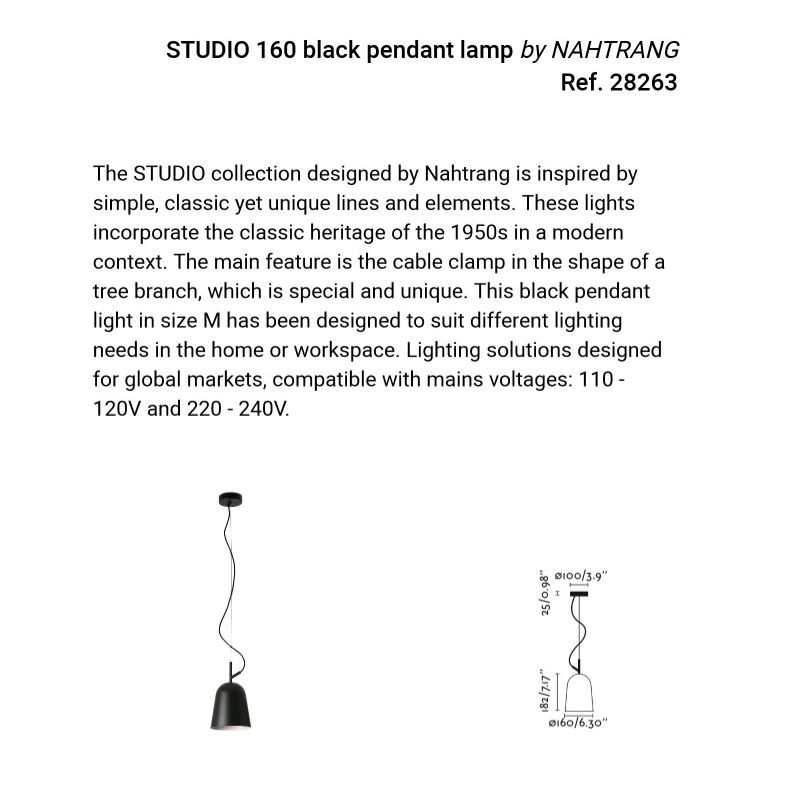 Lustra suspendata design modern Studio 160 negru