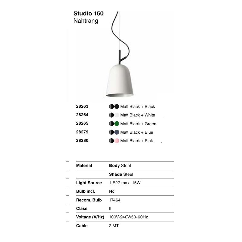 Lustra suspendata design modern Studio 160 negru