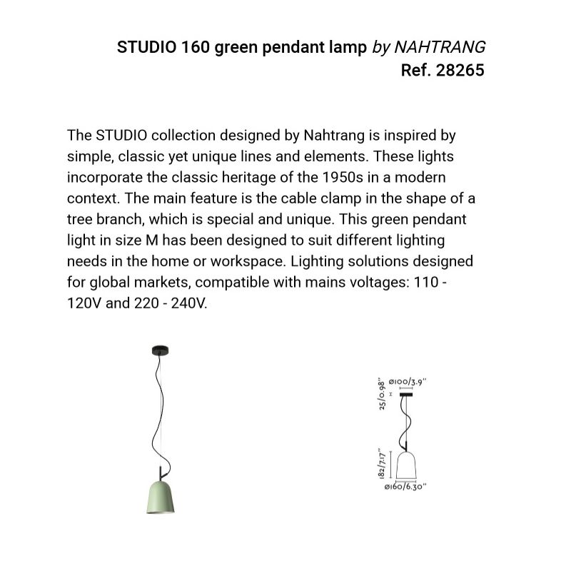 Lustra suspendata design modern Studio 160 verde