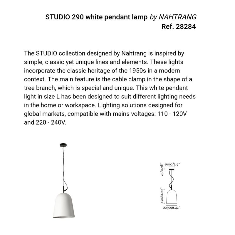 Lustra suspendata design modern Studio 290 alb
