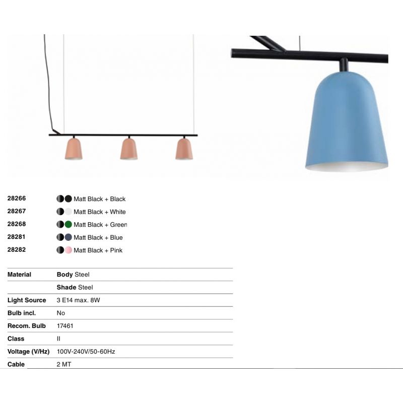 Lustra suspendata design modern Studio albastru