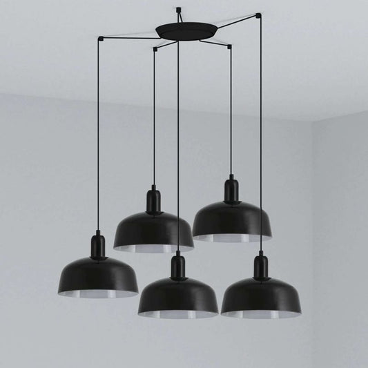 Lustra suspendata design modern TATAWIN M 5L negru