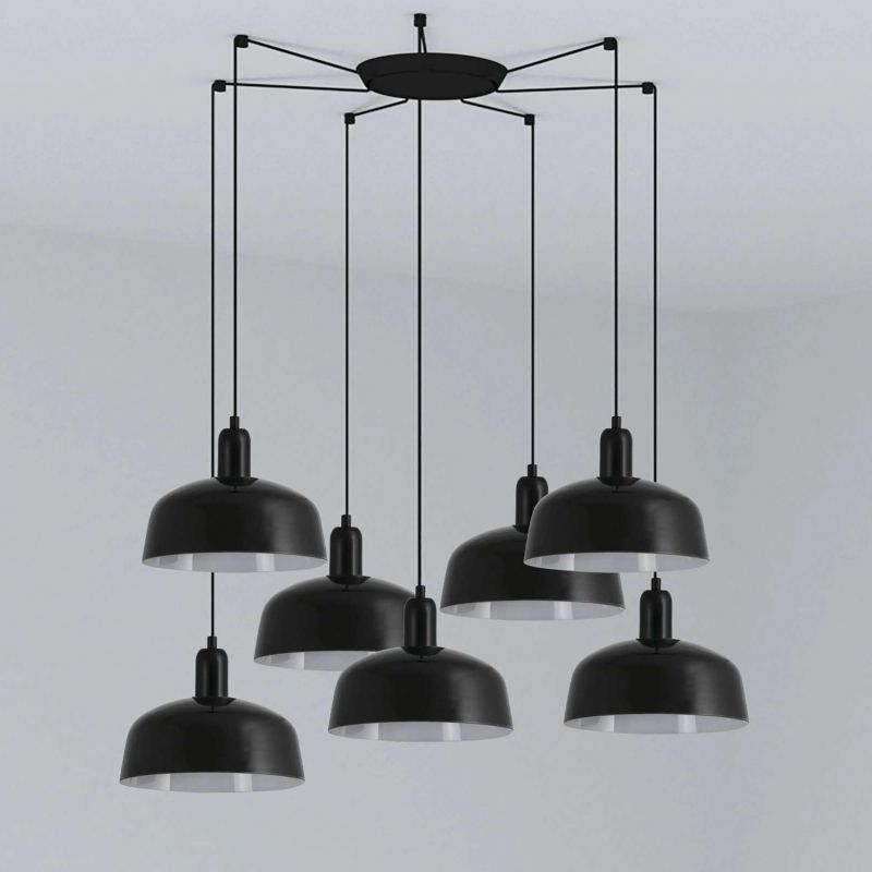 Lustra suspendata design modern TATAWIN M 7L negru