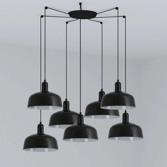 Lustra suspendata design modern TATAWIN M 7L negru