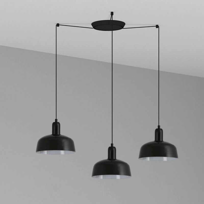 Lustra suspendata design modern TATAWIN S 3L negru