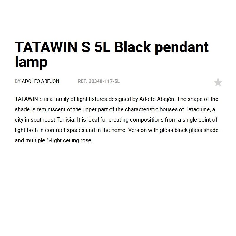 Lustra suspendata design modern TATAWIN S 5L negru