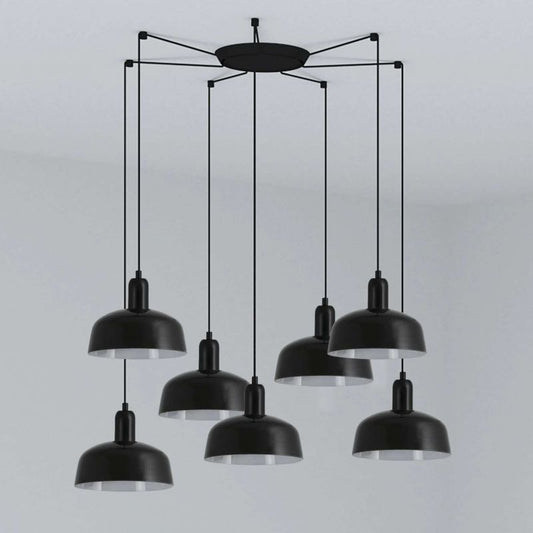 Lustra suspendata design modern TATAWIN S 7L negru