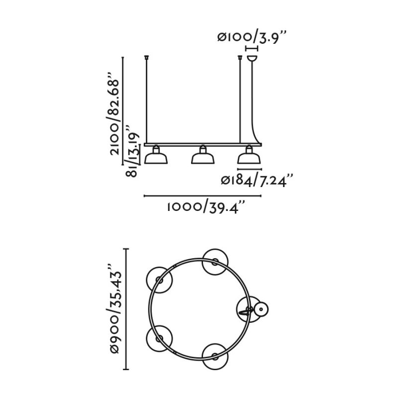 Lustra suspendata design modern TATAWIN S alb