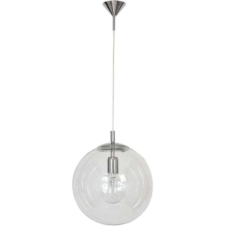 Lustra transparenta/argintie din sticla Globus Silver Aldex