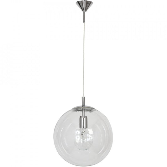 Lustra transparenta/argintie din sticla Globus Silver Aldex