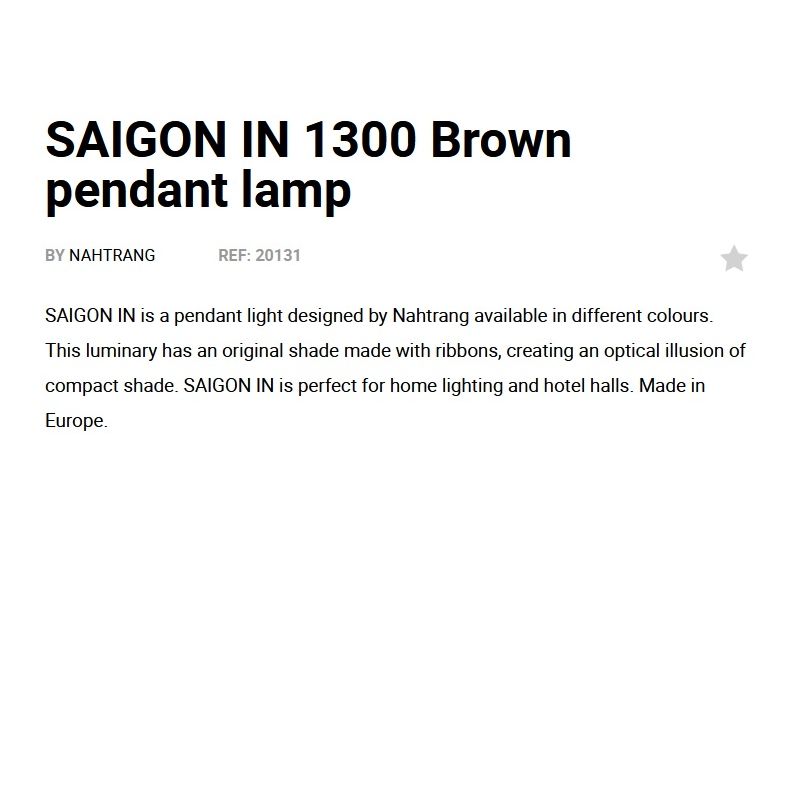 Lustra XXL suspendata design decorativ SAIGON IN ø130cm Brown