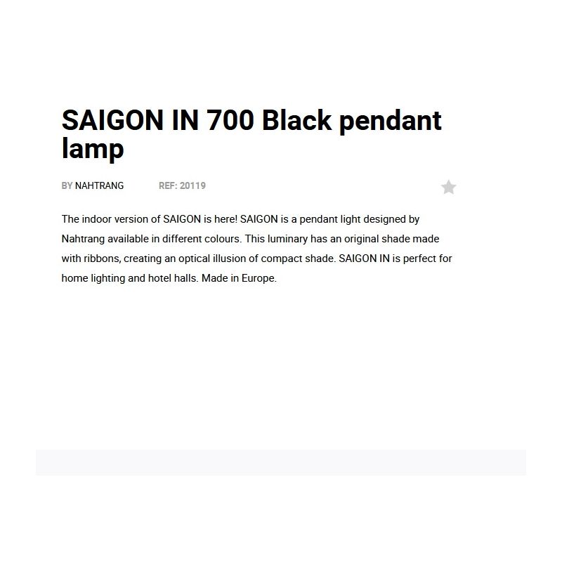 Lustra XXL suspendata design decorativ SAIGON IN ø70cm Black
