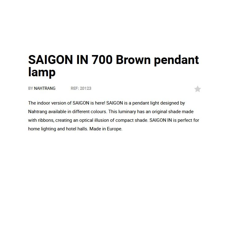 Lustra XXL suspendata design decorativ SAIGON IN ø70cm Brown