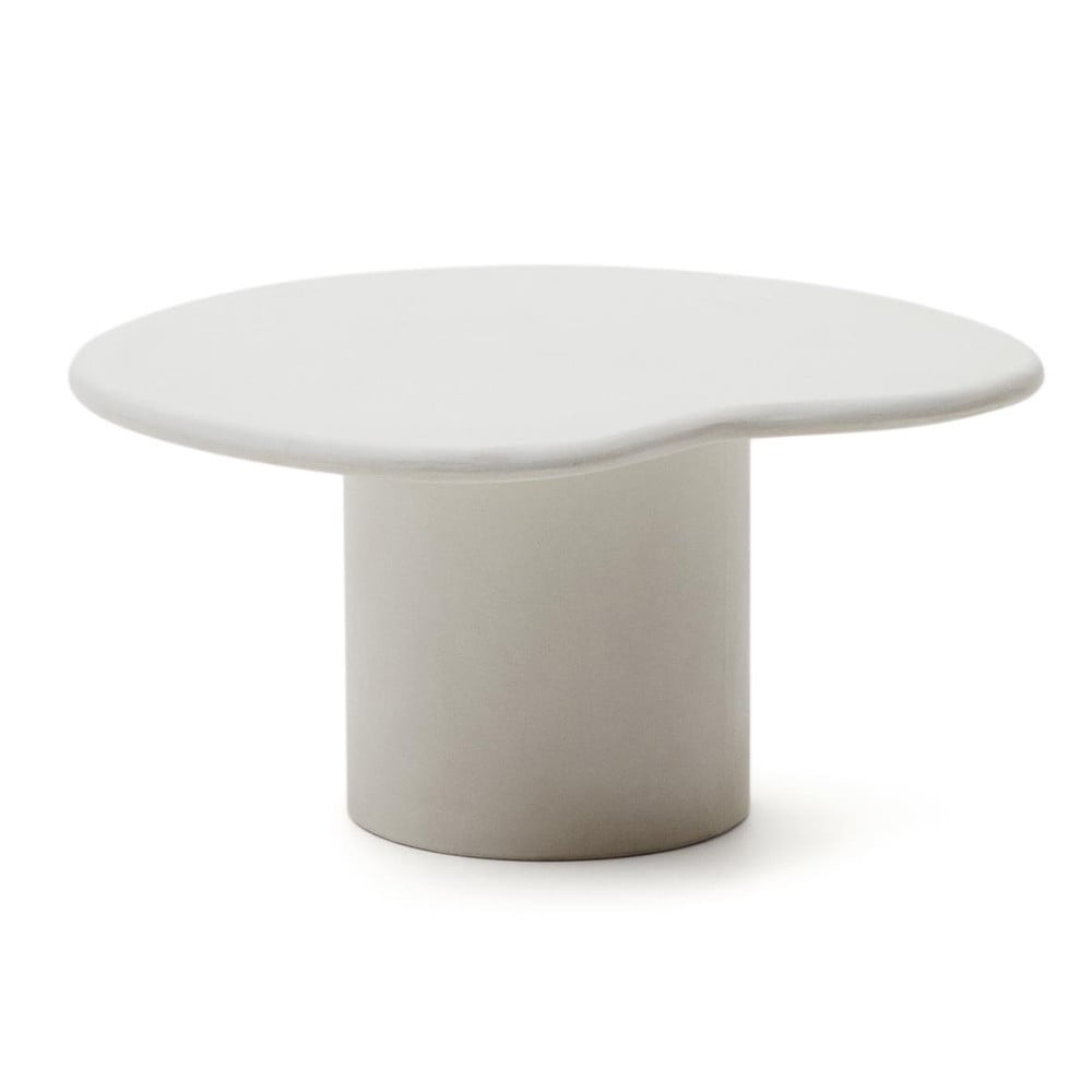 Masa de cafea alba din ciment 77x83 cm Macarella Kave Home
