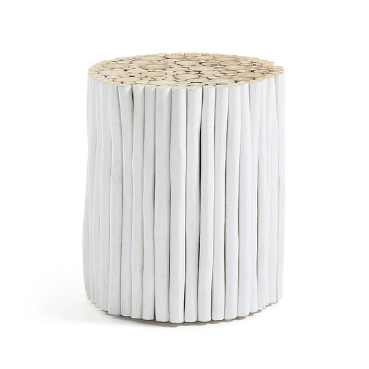Masa de cafea alba din lemn 35 cm Filip Kave Home