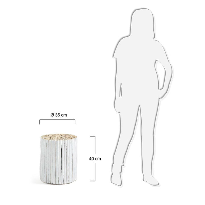 Masa de cafea alba din lemn 35 cm Filip Kave Home