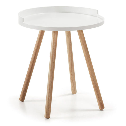 Masa de cafea alba/maro din lemn 46 cm Kurb Kave Home