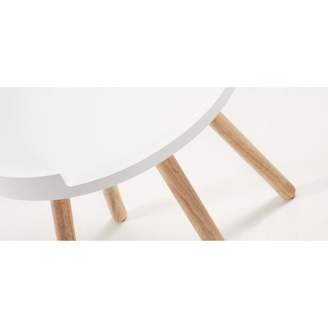 Masa de cafea alba/maro din lemn 46 cm Kurb Kave Home