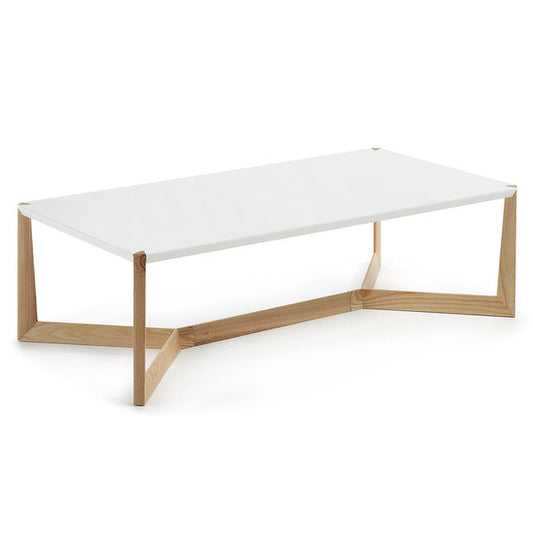 Masa de cafea alba/maro din lemn 60x120 cm Quatro Kave Home