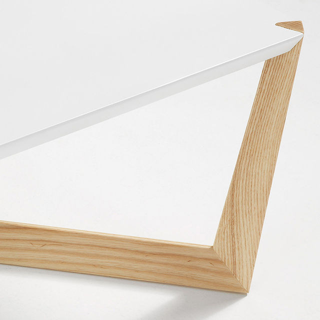 Masa de cafea alba/maro din lemn 60x120 cm Quatro Kave Home