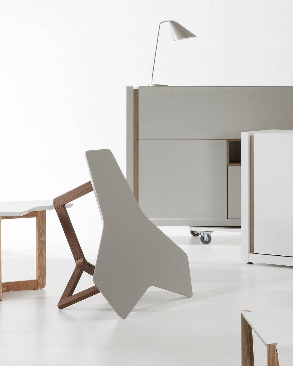 Masa de cafea alba/maro din lemn 60x120 cm Quatro Kave Home