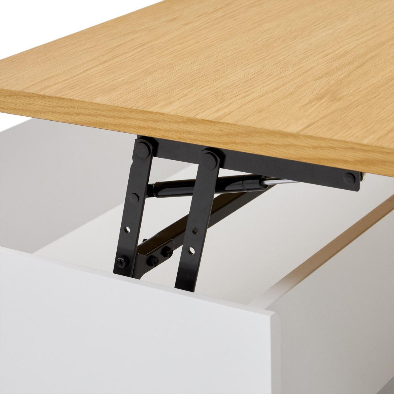 Masa de cafea extensibila alba/maro 60x110 cm Abilen Kave Home