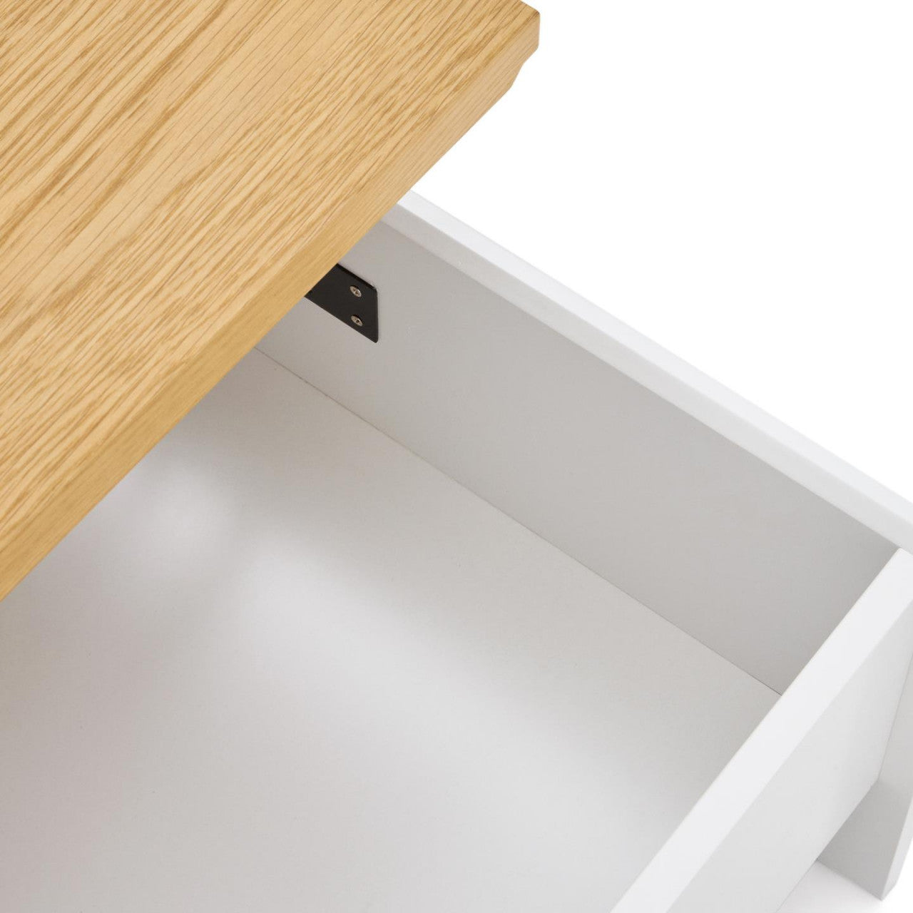 Masa de cafea extensibila alba/maro 60x110 cm Abilen Kave Home