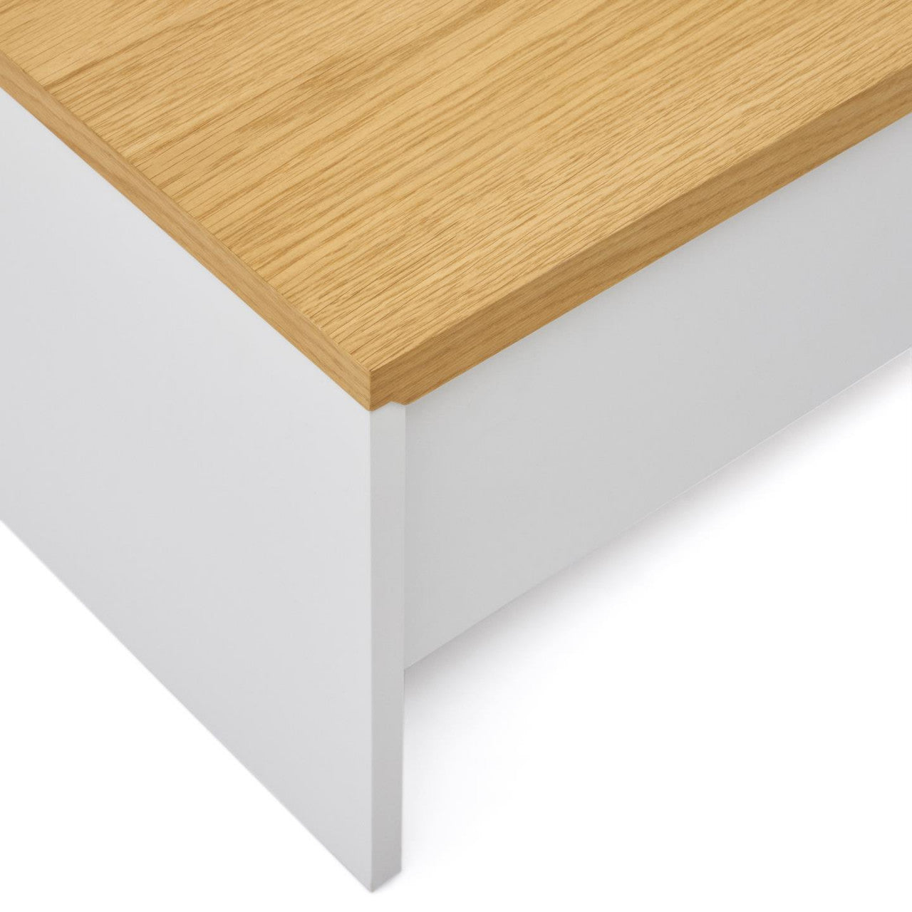Masa de cafea extensibila alba/maro 60x110 cm Abilen Kave Home